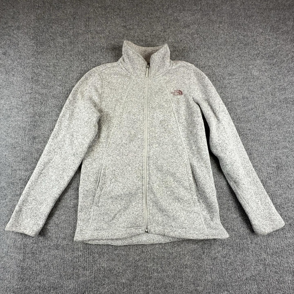 The North Face Fleece Jacket Womens Large Gray Full Zip Pockets Soft Outdoor